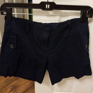 Navy blue cuffed shorts